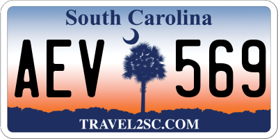 SC license plate AEV569