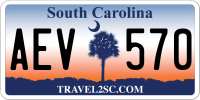 SC license plate AEV570