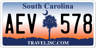SC license plate AEV578