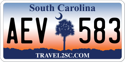 SC license plate AEV583