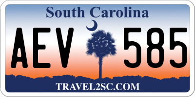 SC license plate AEV585