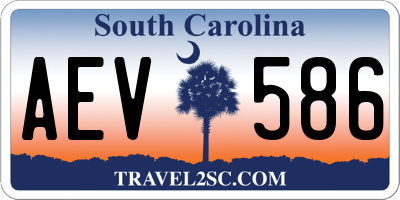SC license plate AEV586