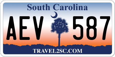 SC license plate AEV587