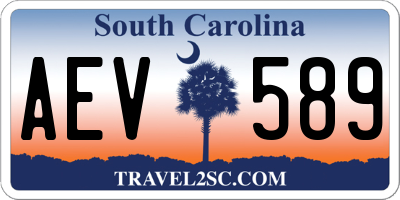SC license plate AEV589