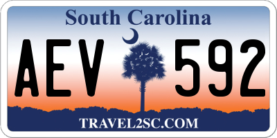 SC license plate AEV592