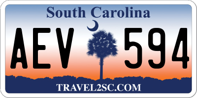 SC license plate AEV594