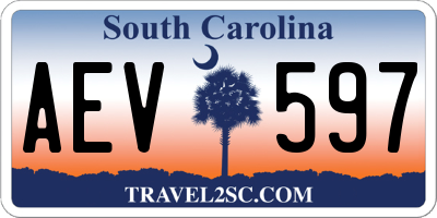 SC license plate AEV597