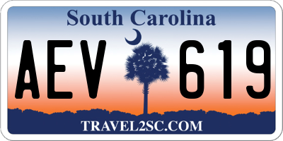 SC license plate AEV619