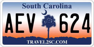 SC license plate AEV624