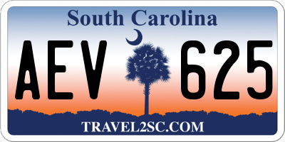 SC license plate AEV625