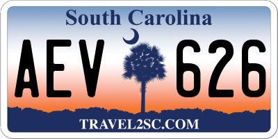 SC license plate AEV626