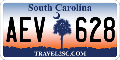 SC license plate AEV628