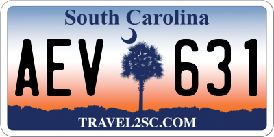 SC license plate AEV631