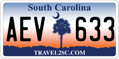 SC license plate AEV633