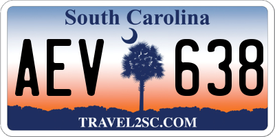 SC license plate AEV638