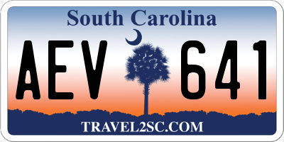 SC license plate AEV641