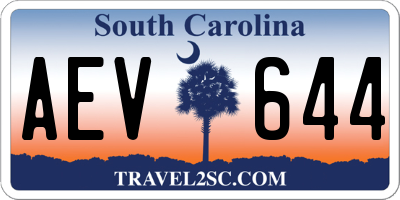 SC license plate AEV644