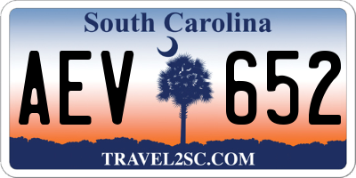 SC license plate AEV652
