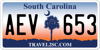 SC license plate AEV653