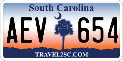 SC license plate AEV654