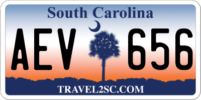 SC license plate AEV656
