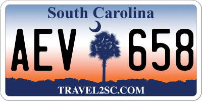 SC license plate AEV658