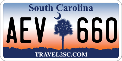 SC license plate AEV660