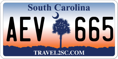 SC license plate AEV665