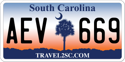 SC license plate AEV669