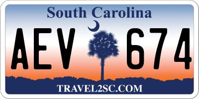 SC license plate AEV674