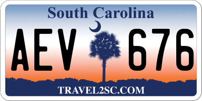 SC license plate AEV676