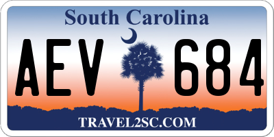 SC license plate AEV684
