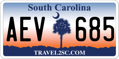 SC license plate AEV685