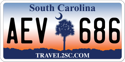 SC license plate AEV686
