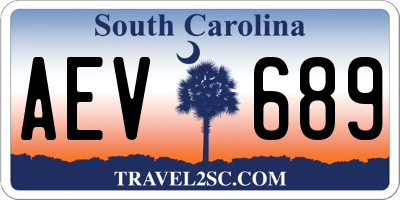SC license plate AEV689
