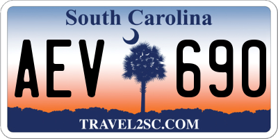 SC license plate AEV690