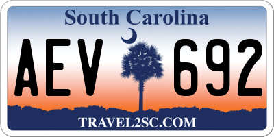 SC license plate AEV692