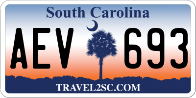 SC license plate AEV693
