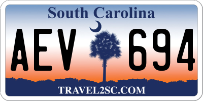 SC license plate AEV694