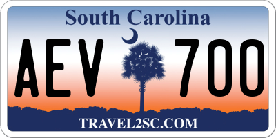 SC license plate AEV700