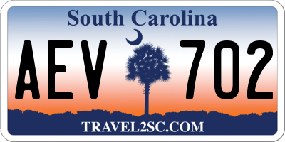 SC license plate AEV702
