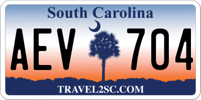 SC license plate AEV704