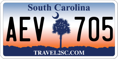 SC license plate AEV705