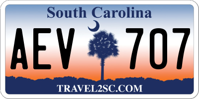 SC license plate AEV707
