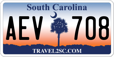 SC license plate AEV708