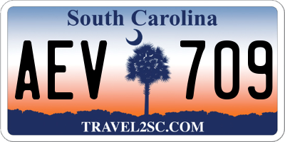 SC license plate AEV709
