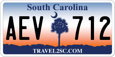 SC license plate AEV712