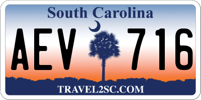 SC license plate AEV716