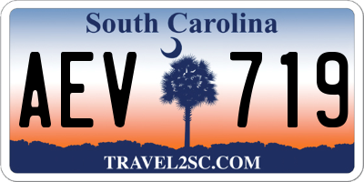SC license plate AEV719