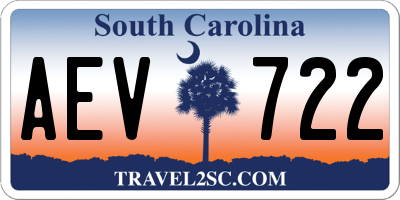 SC license plate AEV722
